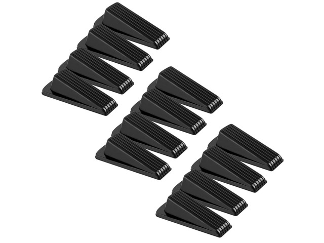 12 Pack Door Stoppers for Bottom of Door, 4.8x2.2x1.3in Door Stops, Rubber Door Stopper Wedge, Sturdy Stackable Door Stops for Floor
