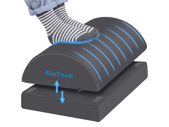 Foot Rest Under Desk, Foot Stool with 2 Adjustable Heights Comfortable Footrest with Washable Cover for Car,Home and Office to Relieve...