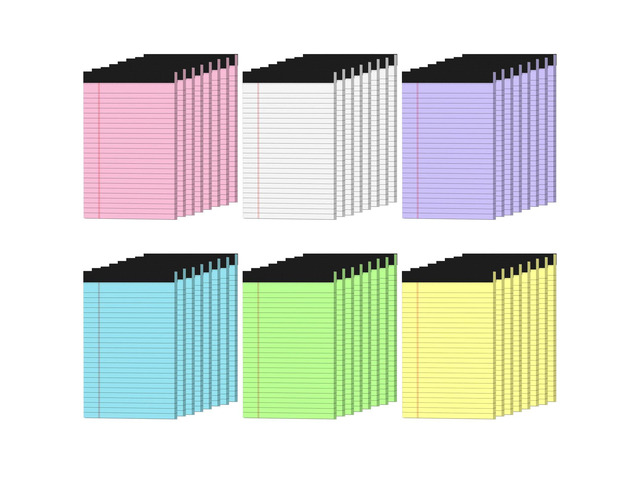 48 Pack Colored Note Pads 5x8, Pink Small Legal Pads 5x8 College Ruled Small legal Notepads Easy Tear-off, Perforated Lined Writing Pads 5x8, 30...