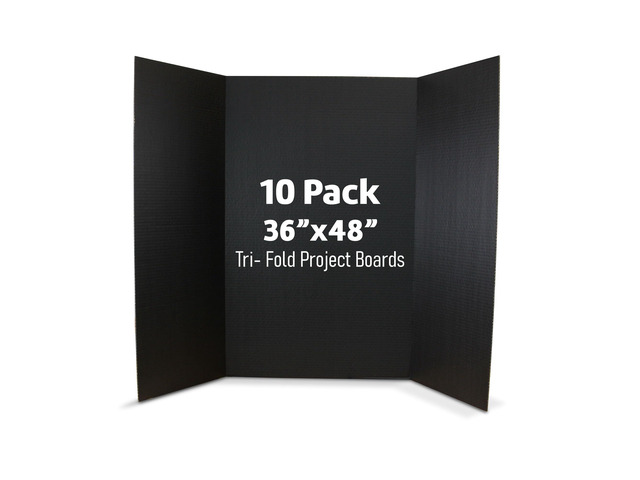 36 x 48 Project Boards for Presentations, Science Fair, School Projects, Event Displays and Trifold Picture Board, Proudly Made in USA - Black - 10...