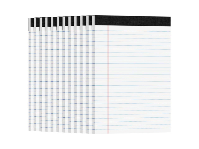 12pcs Legal Pads 8.5 x 11, White Notepads 8.5 x 11, Perforate College Ruled 30 Sheets/Pack, White Note Pads Clear Print Writing Pads of Paper,...