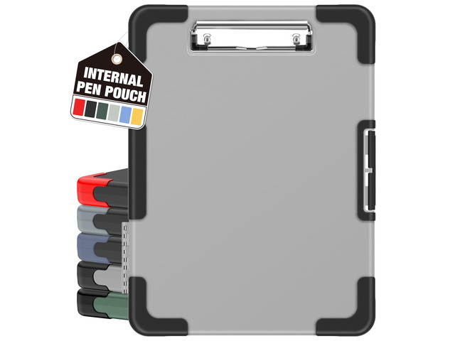 Toughest Clipboard with Storage, Clip Boards 8.5x11 with Pen Pouch Rubber Corner, Heavy Duty, Extra Nylon Pouch, High Capacity, Organization Box...