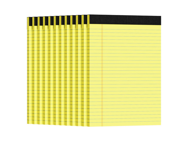 12pcs Legal Pads 8.5 x 11, Yellow Notepads 8.5 x 11 Perforate College Ruled 30 Sheets/Pack, Yellow Note Pads Clear Print Writing Pads of Paper,...