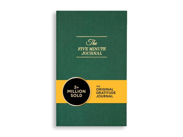 The Five Minute Journal, Original Daily Gratitude 2025, Reflection Manifestation for Mindfulness, Undated Daily with Gold Foiling, Plastic-Free, Green