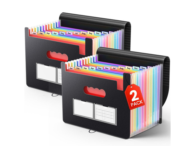 Accordion File Organizer, 13 Pocket Expanding File Folders, Letter/A4 Portable Monthly Paper Bill Tax Receipt Organizer, Letter A4 Size Document...