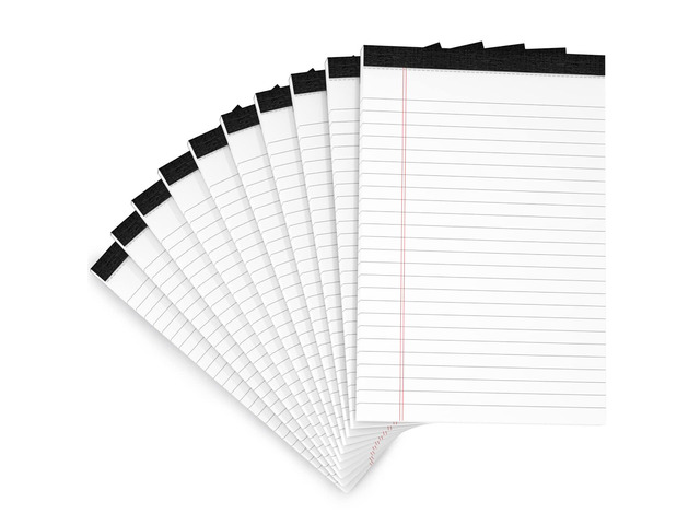 10 Pack Legal Pads Writing Pad 5x8 Inch Lined Writing Note Pads 5x8 Notepad Notepads 5x8 Narrow Ruled Writing Pads 5x8 White Small Legal Pad 30...