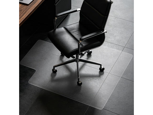 Clear Chair Mat for Hard Floor, 36' x 48' Heavy Duty Desk Mat, Convex Durable Thick PVC, Anti-slip Grip Backing, Smooth Rolling Surface,...