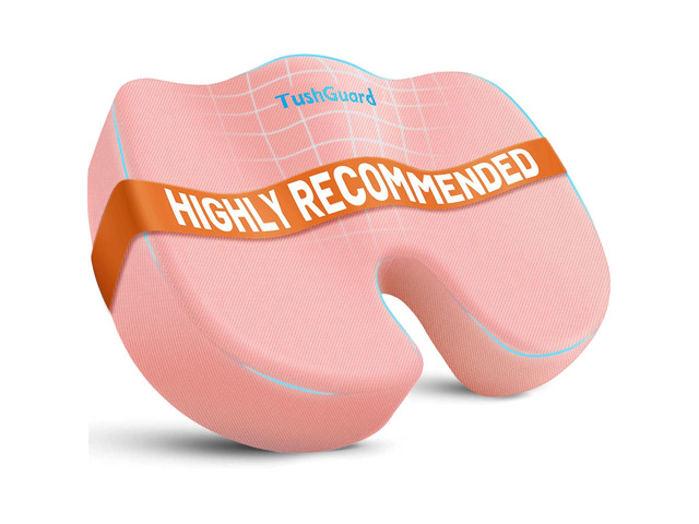 Memory Foam Seat Cushion for Office Chair, Car Seat, Pink, XL Office Chair Cushion for Car, Airplane - Chair Pad for Long Sitting Sciatica, Hip,...