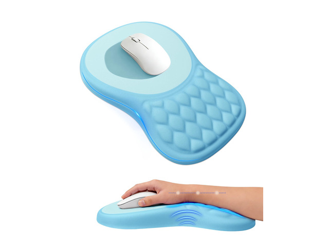 Ergonomic Mouse Pad with Sloped Memory Foam Wrist Rest 3D Textured Wrist Cushion, Smooth Lycra Surface, Non-Slip PU Base, Comfortable Support for...