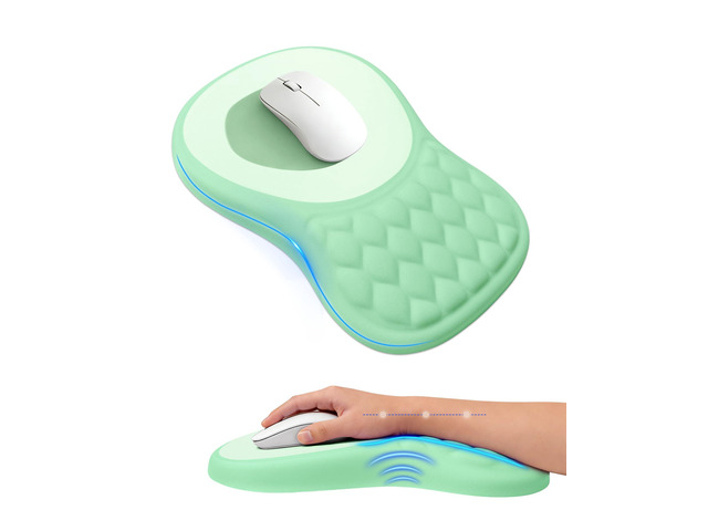 Ergonomic Mouse Pad with Sloped Memory Foam Wrist Rest 3D Textured Wrist Cushion, Smooth Lycra Surface, Non-Slip PU Base, Comfortable Support for...