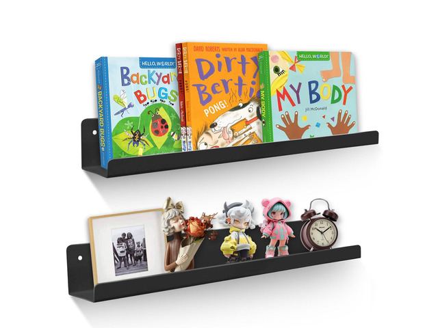2-Pack Magnetic Book Shelf for Whiteboard - 17 Inch Reusable Metal Magnetic Shelves, Holds 12.5 lbs, Teacher Supplies for Classroom, Wall & Home...