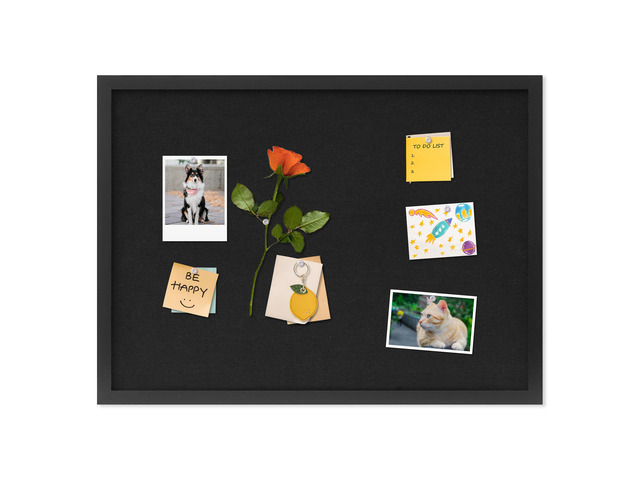 Cork Board with Linen Black,Bulletin Board 23'x17' Corkboards for Office Home School Message Board or Vision Board Decoration