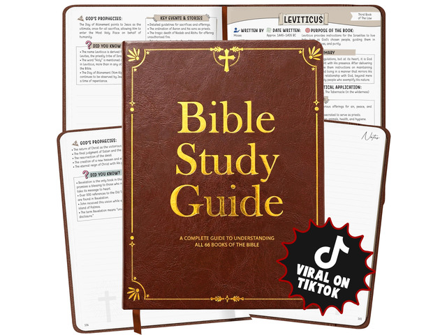 Bible Study Guides 66 Pages Leather Journal Notebook For Men Devotional Supplies - Saints Label Books with Life Application & Reflection Notes,...