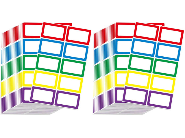 L LIKED 400 Colors Blank Name Tag Stickers 3.5x2.25 for School Office Home (Pack of 2)