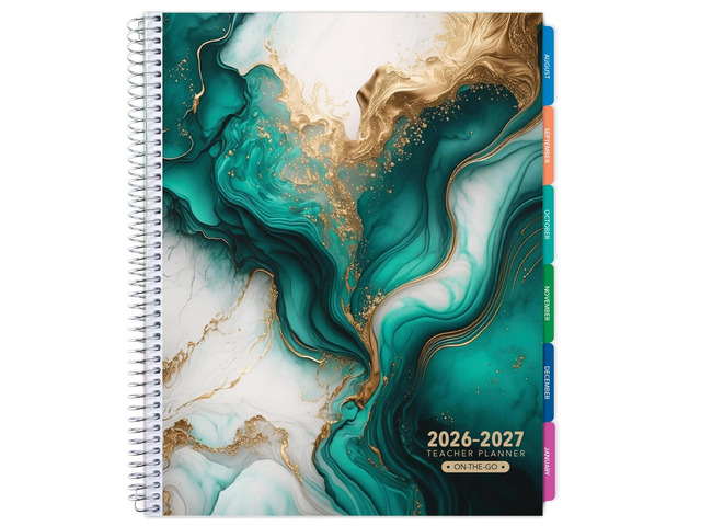 LITE TEACHER PLANNER - Aug 2026-Jul 2027, 8.5' x 11' Daily Weekly Monthly Organizers - Includes 7 Periods, Dated Calendar, Page Tabs, Bookmark, and...