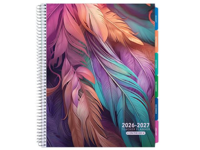 LITE TEACHER PLANNER - Aug 2026-Jul 2027, 8.5' x 11' Daily Weekly Monthly Organizers - Includes 7 Periods, Dated Calendar, Page Tabs, Bookmark, and...