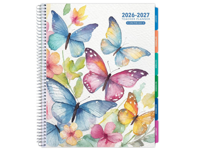 LITE TEACHER PLANNER - Aug 2026-Jul 2027, 8.5' x 11' Daily Weekly Monthly Organizers - Includes 7 Periods, Dated Calendar, Page Tabs, Bookmark, and...