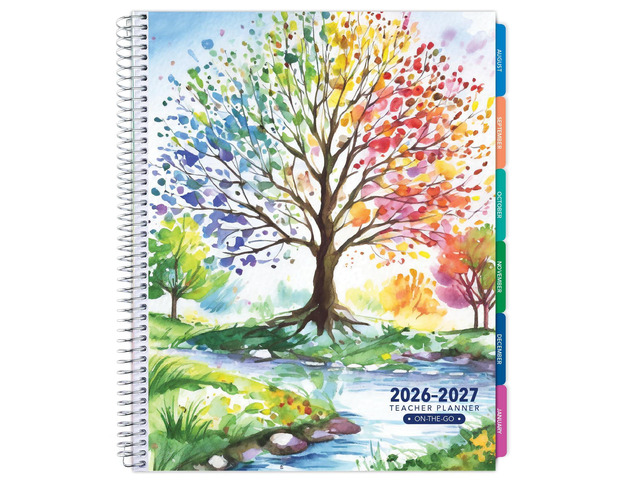 LITE TEACHER PLANNER - Aug 2026-Jul 2027, 8.5' x 11' Daily Weekly Monthly Organizers - Includes 7 Periods, Dated Calendar, Page Tabs, Bookmark, and...