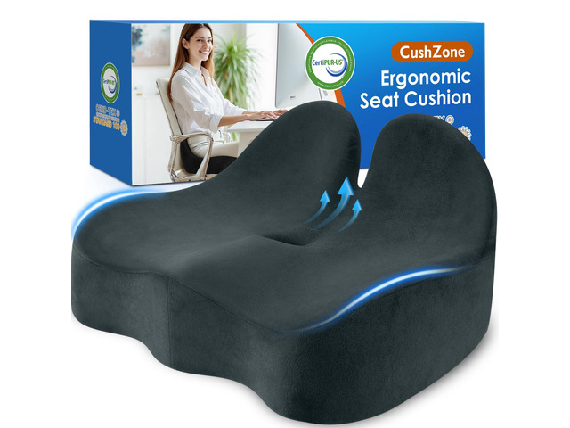 Ergonomic Seat Cushion, Sciatica Support for Chair, Blue Grey Large Size for Sciatica & Hip & Tailbone Pain Relief, Memory Foam Office Chair...
