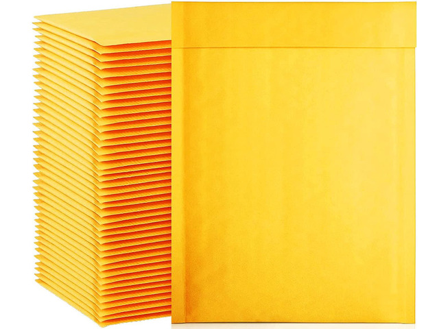 Kraft Bubble Mailers 6x10 Inch 100 Pcs,Small Self-Sealing Mail Shipping Bags,Yellow Padded Envelopes #0