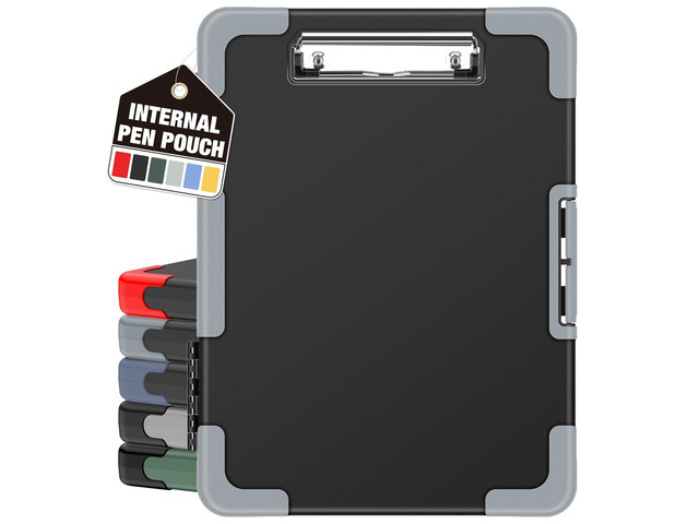 Toughest Clipboard with Storage, Clip Boards 8.5x11 with Pen Pouch Rubber Corner, Heavy Duty, Extra Nylon Pouch, High Capacity, Organization Box...