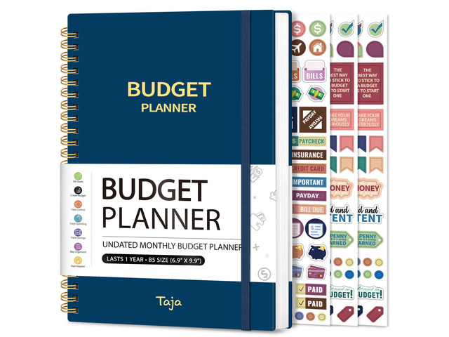 Budget Planner, Undated Budget Book with Expense Tracker, 6.9' x 9.9' Monthly Budget Planner Bill Organizer, Account Book to Track Money and...