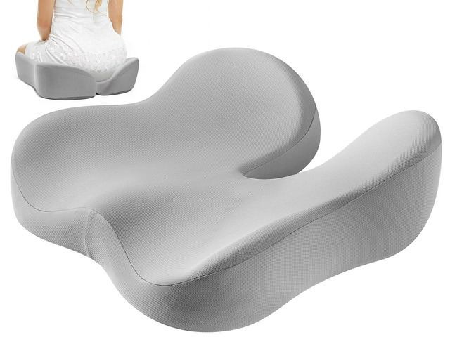 Seat Cushion for Tailbone & Sciatica Pain Relief Certified & Ergonomist-Designed,Tapered Front Edge Reduces Thigh Pressure,Wide Memory Foam for...