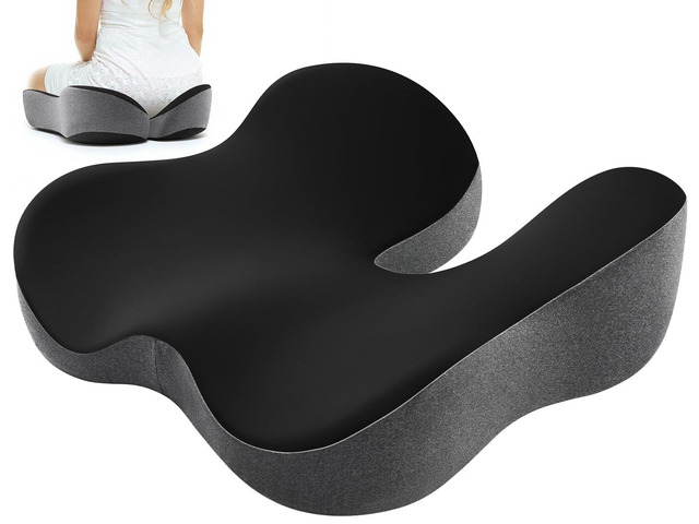 Seat Cushion for Tailbone & Sciatica Pain Relief Certified & Ergonomist-Designed,Tapered Front Edge Reduces Thigh Pressure,Wide Memory Foam for...