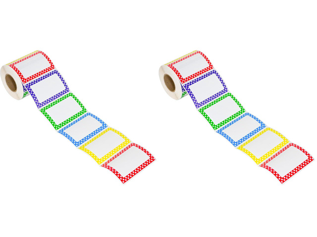 L LIKED 500 Colors Star Name Tag Stickers 3.5'x2.25' for School Office Home (Pack of 2)