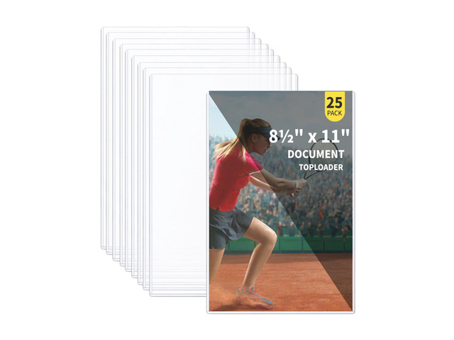 25-Pack 8.5 x 11 Inch Document-Toploaders - Premium Document Topload Holders, Crystal Clear Document Top loaders, Hard Plastic Page Sheet...