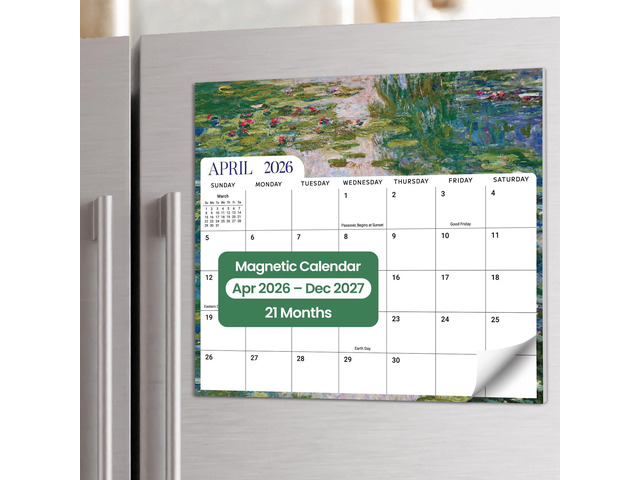 2026-2027 Magnetic Calendar for Refrigerator, Apr 2026-Dec 2027 21-Month Fridge Calendar 2026-2027 for Home Planning, Scheduling and Easy...