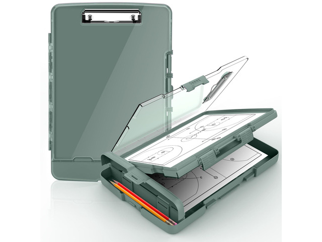 Original Clipboard with Dual Storage, Heavy Duty Clip Boards 8.5x11 Dual Compartment, Clearview, Dry Erase, High Capacity, Real Hinge, High...