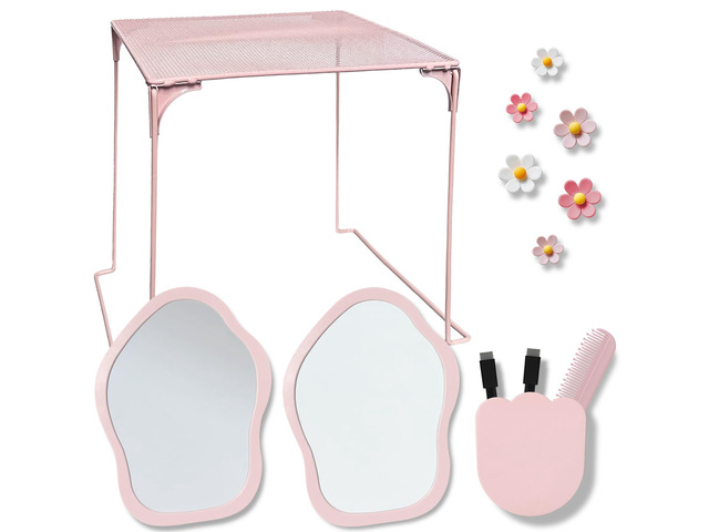 13 pcs Girls Pink Locker Accessories, Locker Decorations Including Mirrors, whiteboards, Magnets and organizing Supplies. Ideal for Back-to-School...