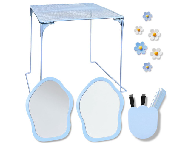 13 pcs Girls Blue Locker Accessories, Locker Decorations Including Mirrors, whiteboards, Magnets and organizing Supplies. Ideal for Back-to-School...