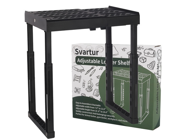 Locker Shelf for School Locker Adjustable Height and Width, Locker Organizer Shelf Stackable Locker Tools for Gym Lockers, Office, Back to School...