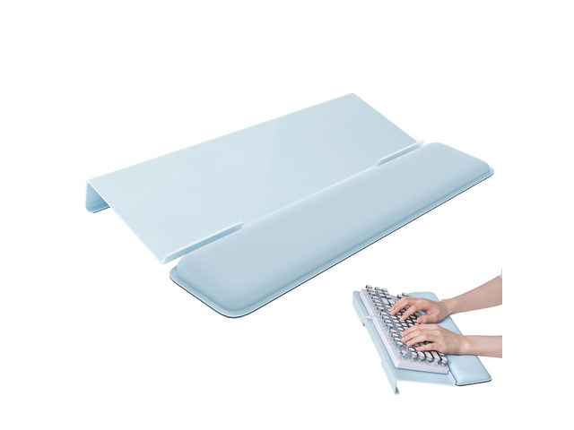 Computer Keyboard Wrist Rest, Keyboard Riser Stand for Desktop Blue, Ergonomic Acrylic Keyboard Holder, Non-slip Wrist Pad, Pain Relief for Typing,...