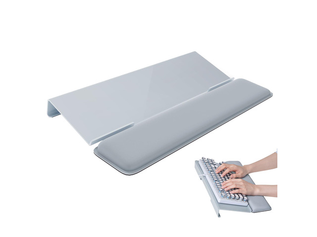 Computer Keyboard Wrist Rest, Keyboard Riser Stand for Desktop Gray, Ergonomic Acrylic Keyboard Holder, Non-slip Wrist Pad, Pain Relief for Typing,...