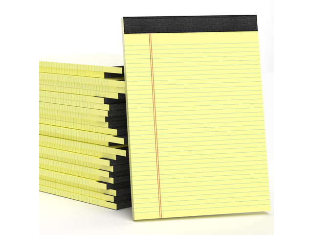 24 Pack Yellow Legal Pads 8.5 x 11, Letter Size Lined Writing Note Pads Yellow Paper Pads 8.5 x 11 College Ruled Legal Pad Writing Paper Tablets...