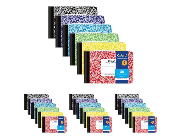 Composition Mini Notebooks, Cover Colors Vary, Wide Ruled Paper, 4-7/8 x 7-1/2 Inch School Journals, Assorted Color Covers, 80 Sheets per Book...