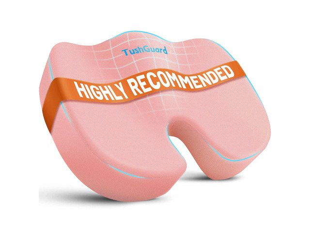 Seat Cushion for Office Chair, Memory Foam Chair Cushion, Pink Office Chair Cushion for Car, Airplane - Chair Pad for Long Sitting Sciatica, Hip,...