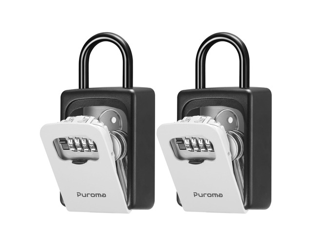 Key Lock Box Large with Code Lockbox Outdoor Wall Mount Safe 2 Gray Resettable Combination, For Guest Realtor & House Outside, High-capacity, Hold...