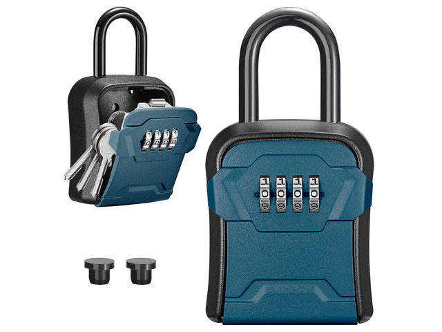 Key Lock Box for House Keys Combination Lockbox, 1 Peacock Blue For Contractors Guest Realtor Security Storage, Apartment Doorknob, Resettable,...
