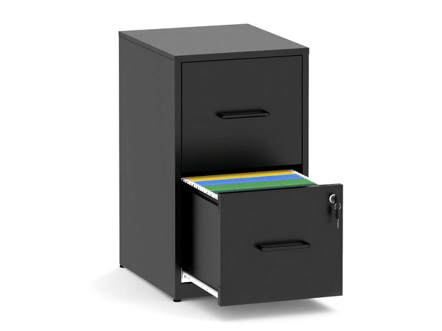 2 Drawer File Cabinet with Lock,Metal File Cabinet for Home Office Black Vertical Filing Cabinets Heavy Duty Office Storage Cabinets for...