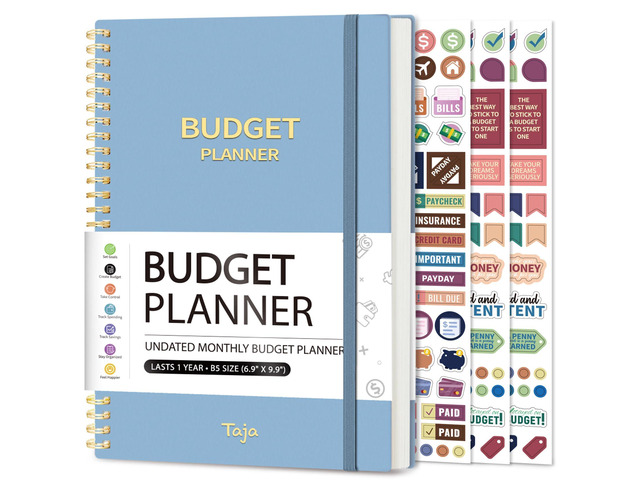 Budget Planner, Undated Budget Book with Expense Tracker, 6.9' x 9.9' Monthly Budget Planner Bill Organizer, Account Book to Track Money and...
