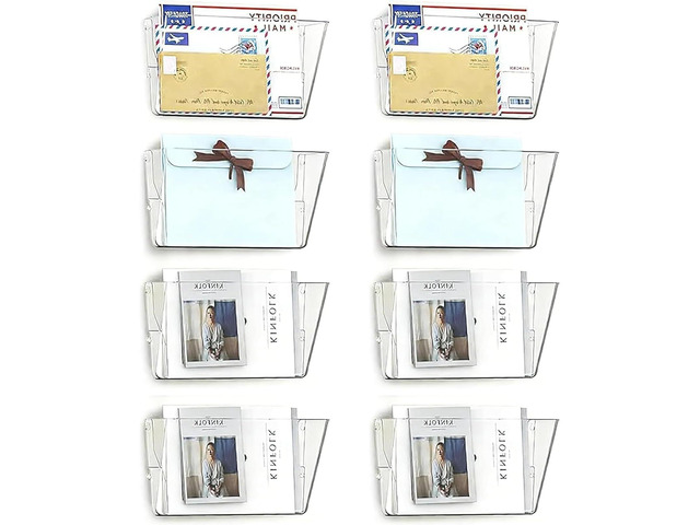 8 Pockets Acrylic Wall File Organizer Clear File Holder for Office