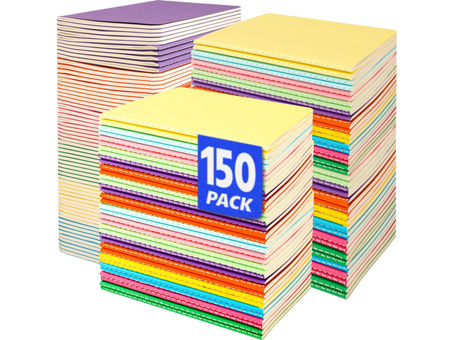 150 Pack Small Mini Notebook Bulk, 3.5x5.5 Lined Pocket Notebook with Colored Cover, 10 Colors 24 Sheets (48 Pages) Small Journals for Traveler,...