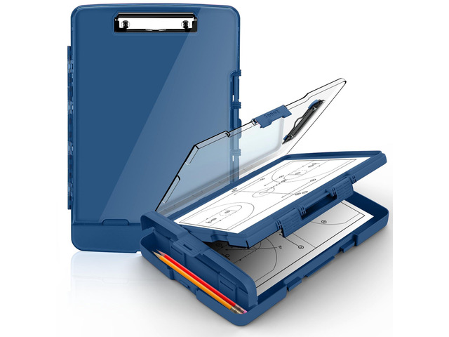 Original Clipboard with Dual Storage, Heavy Duty Clip Boards 8.5x11 Dual Compartment, Clearview, Dry Erase, High Capacity, Real Hinge, High...