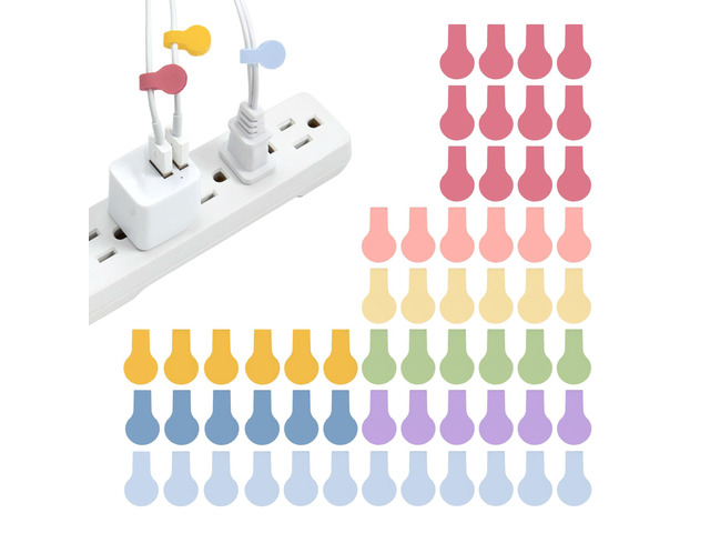 Cable Labels - Mini, Macaron (60 Pack) Colorful Charger & Wire Labeler for Cord Organization