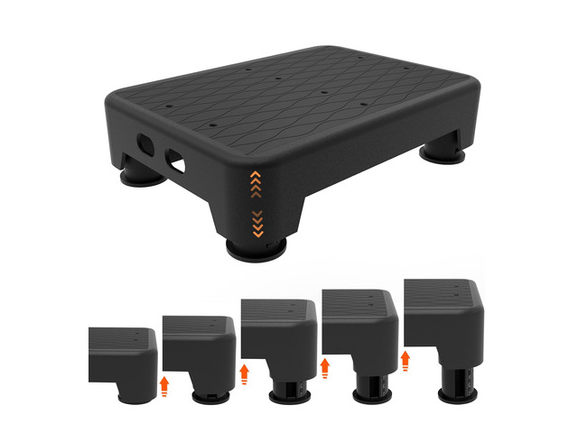 5-Level Adjustable Step Stool, 700 LBS Capacity Safety Bed Step for Seniors, Exercise Setp Platform, Portable Stair Assist for Elderly, Wide Step...