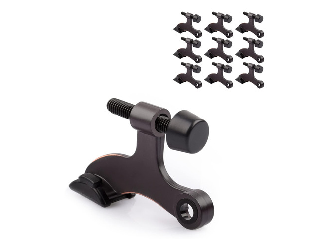 10 Pack Hinge Pin Door Stopper Oil Rubbed Bronze - Adjustable Heavy Duty Hinge Pin Door Stop with Black Rubber Bumper Tips